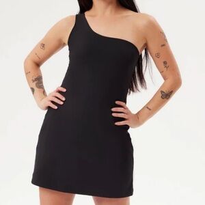 Black Bianca One Shoulder Dress